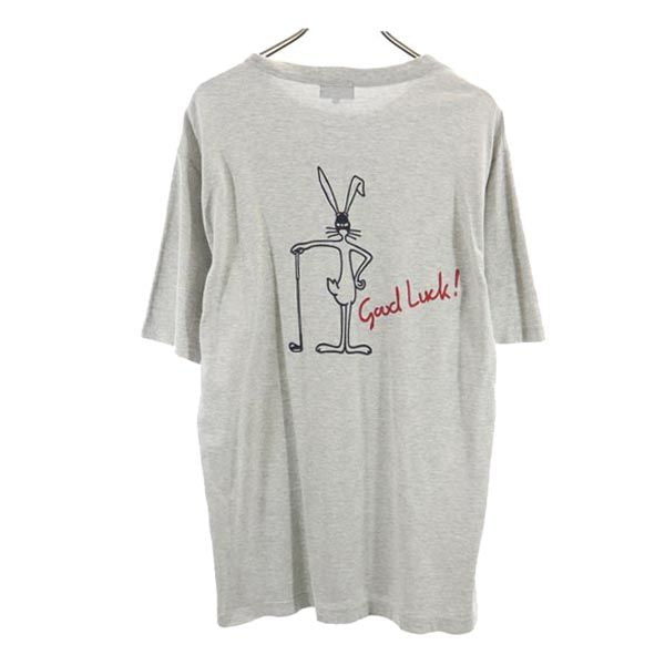 PEARLY GATES パーリーゲイツ 両面プリント 半袖 Tシャツ 4 グレー メンズ