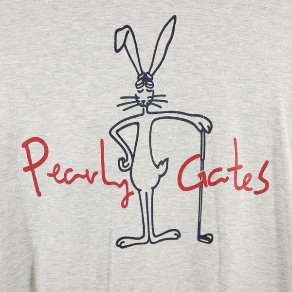 PEARLY GATES パーリーゲイツ 両面プリント 半袖 Tシャツ 4 グレー メンズ