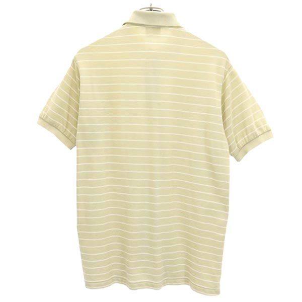 LACOSTE ラコステ ボーダー柄 半袖 ポロシャツ 3 ベージュ メンズ
