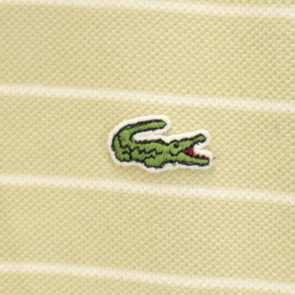 LACOSTE ラコステ ボーダー柄 半袖 ポロシャツ 3 ベージュ メンズ