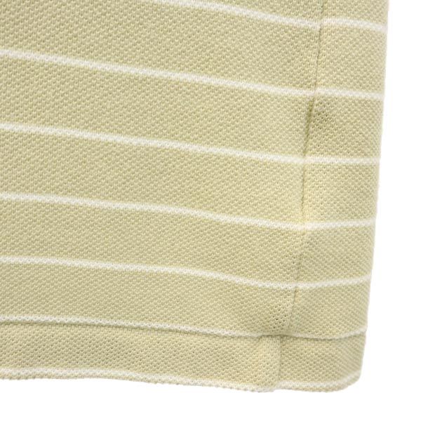 LACOSTE ラコステ ボーダー柄 半袖 ポロシャツ 3 ベージュ メンズ