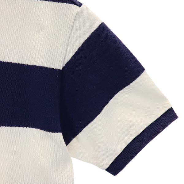 LACOSTE ラコステ ボーダー柄 半袖 ポロシャツ 12 紺×白 鹿の子 キッズ