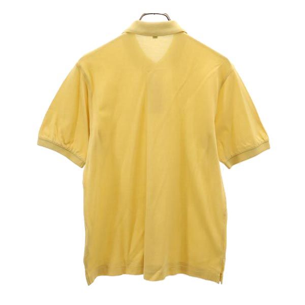 Burberrys バーバリーズ 90s オールド ワンポイント刺繍 半袖 ポロシャツ M 黄 鹿の子 レディース