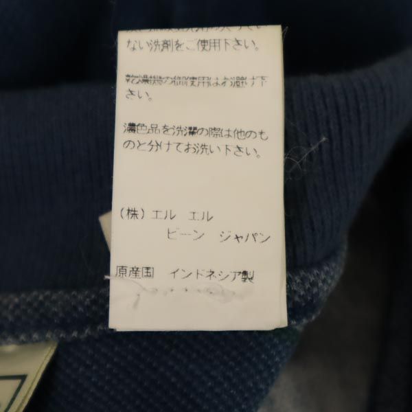 L.L.Bean エルエルビーン 総柄 半袖 ポロシャツ XL 青系 鹿の子 アウトドア キッズ