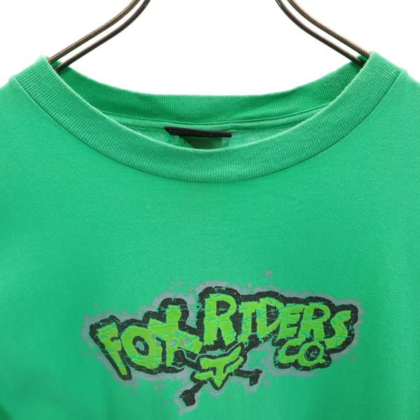 FOX RACING フォックスレーシング ロゴ プリント 半袖 Tシャツ L 緑 メンズ