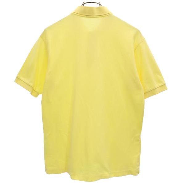 ダックス 日本製 ロゴ刺繍 ゴルフ 半袖 ポロシャツ 4 イエロー DAKS 鹿の子 メンズ