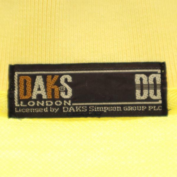 ダックス 日本製 ロゴ刺繍 ゴルフ 半袖 ポロシャツ 4 イエロー DAKS 鹿の子 メンズ