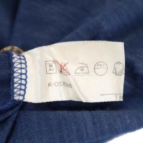 Pierre Cardin ピエールカルダン リネンブレンド ロゴ刺繍 半袖 ポロシャツ M ネイビー メンズ