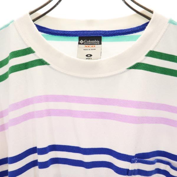 Columbia コロンビア ボーダー柄 半袖 Tシャツ M アウトドア メンズ