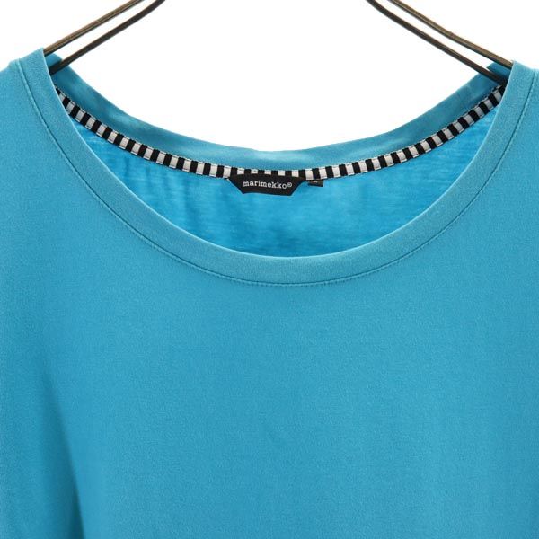 marimekko マリメッコ 半袖 Aライン Tシャツ M 水色系 フレンチスリーブ レディース