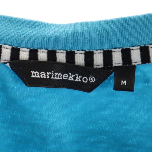 marimekko マリメッコ 半袖 Aライン Tシャツ M 水色系 フレンチスリーブ レディース