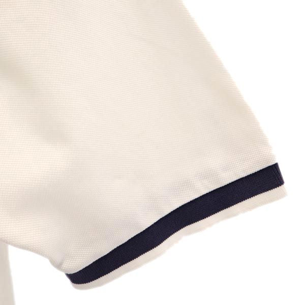 DAKS ダックス 日本製 ロゴ刺繍 ゴルフ 半袖 ポロシャツ L 白系 鹿の子 メンズ