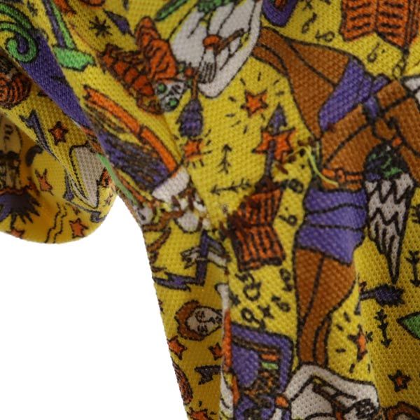 JC de CASTELBAJAC カステルバジャック 総柄 半袖 ポロシャツ イエロー系 鹿の子 メンズ