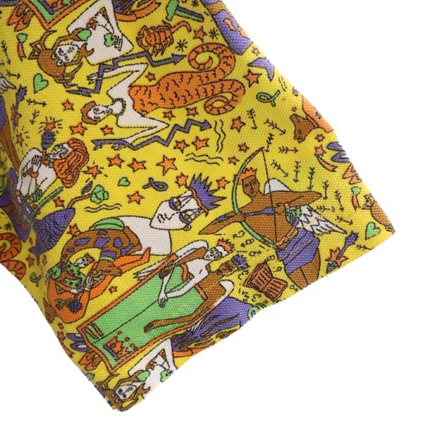 JC de CASTELBAJAC カステルバジャック 総柄 半袖 ポロシャツ イエロー系 鹿の子 メンズ