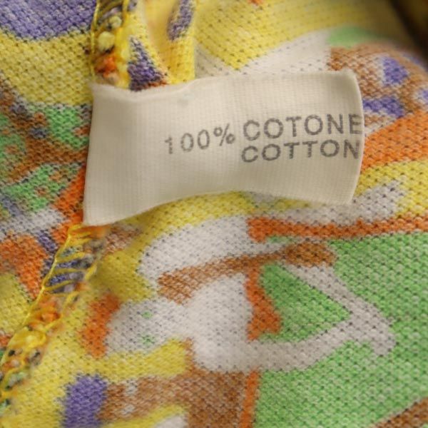 JC de CASTELBAJAC カステルバジャック 総柄 半袖 ポロシャツ イエロー系 鹿の子 メンズ