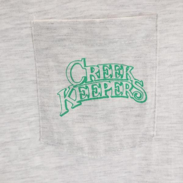 CREEK KEEPERS USA製 プリント 半袖 Tシャツ S オフホワイト メンズ