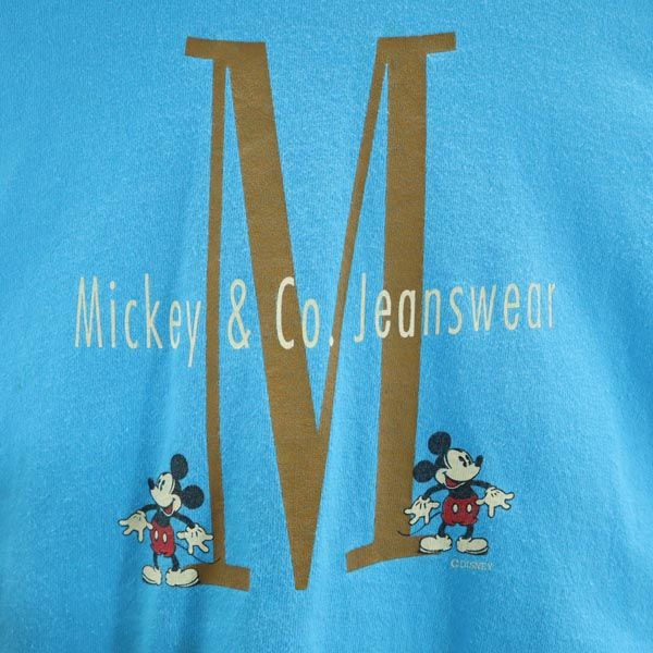 ミッキーマウス プリント 半袖 Tシャツ ブルー系 メンズ