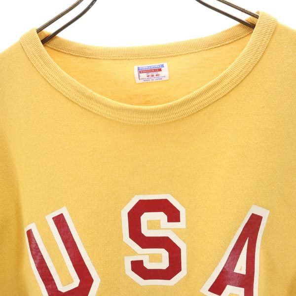 DUBBLEWORKS ダブルワークス 日本製 USAプリント 半袖 Tシャツ M 黄 メンズ