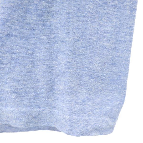 ヘインズ 70s USA製 ヴィンテージ リンガー プリント 半袖 Tシャツ S 青系 Hanes トリム メンズ