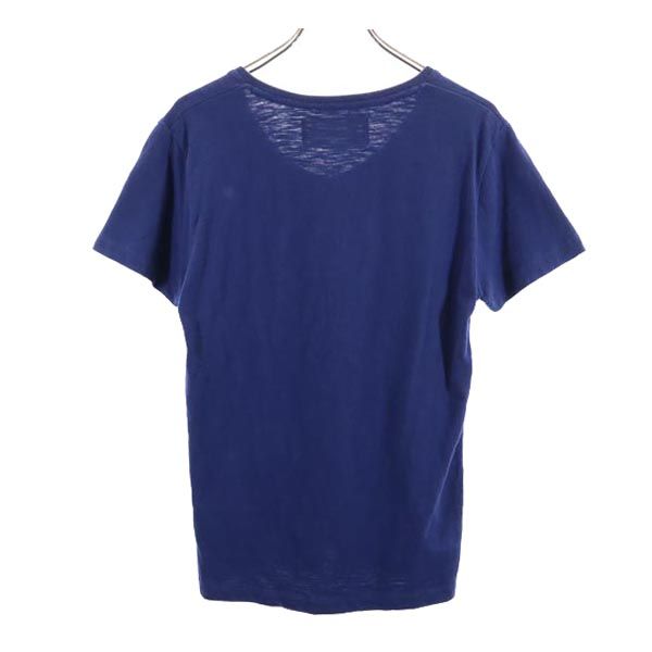 AKM エイケイエム 半袖 Vネック Tシャツ M ネイビー系 胸ポケット メンズ