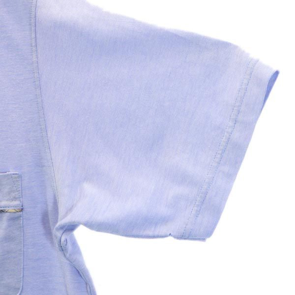 ダックス 日本製 半袖 ヘンリーネック Tシャツ M ブルー系 DAKS ロゴ メンズ