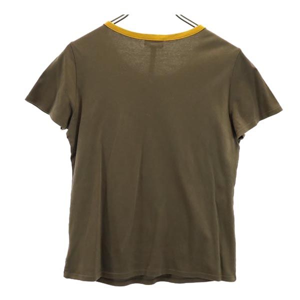 LANVIN ランバン 日本製 半袖 デザイン Tシャツ 38 ブラウン系 レディース