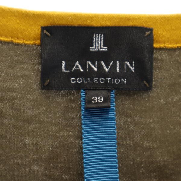 LANVIN ランバン 日本製 半袖 デザイン Tシャツ 38 ブラウン系 レディース