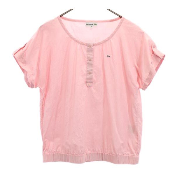 LACOSTE ラコステ 半袖 ハーフボタン カットソー 40 ピンク 半袖シャツ レディース