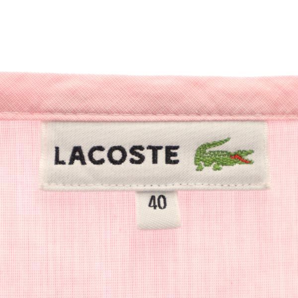 ラコステ 半袖 ハーフボタン カットソー 40 ピンク LACOSTE 半袖シャツ レディース