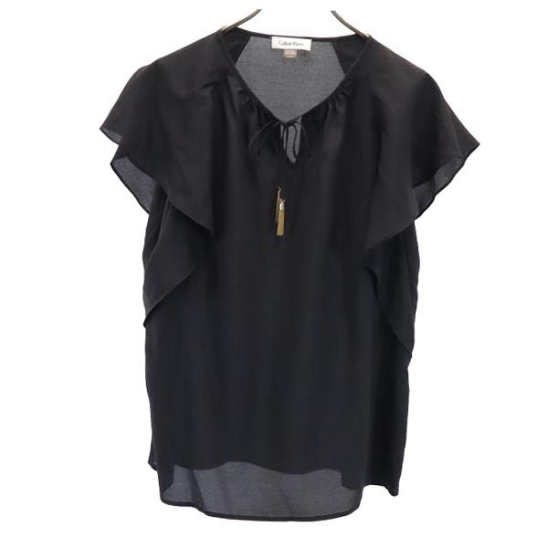 Calvin klein カルバンクライン 半袖 カットソー S 黒 フリル袖 レディース