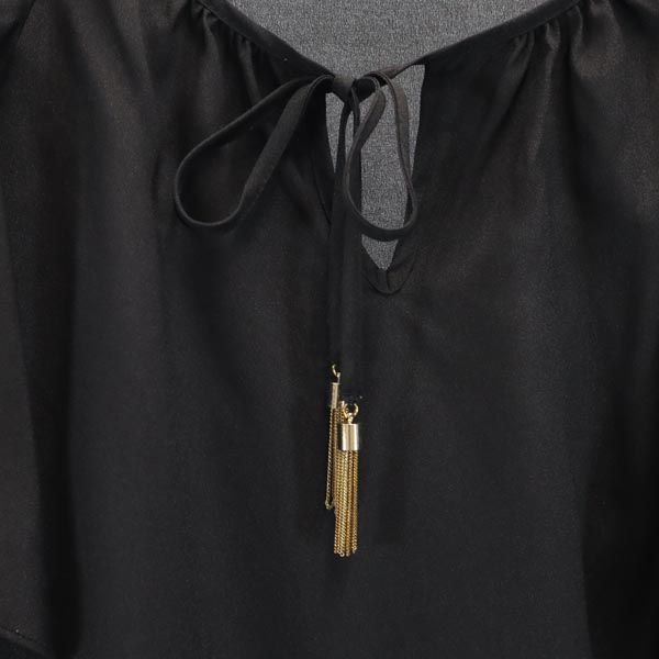 Calvin klein カルバンクライン 半袖 カットソー S 黒 フリル袖 レディース