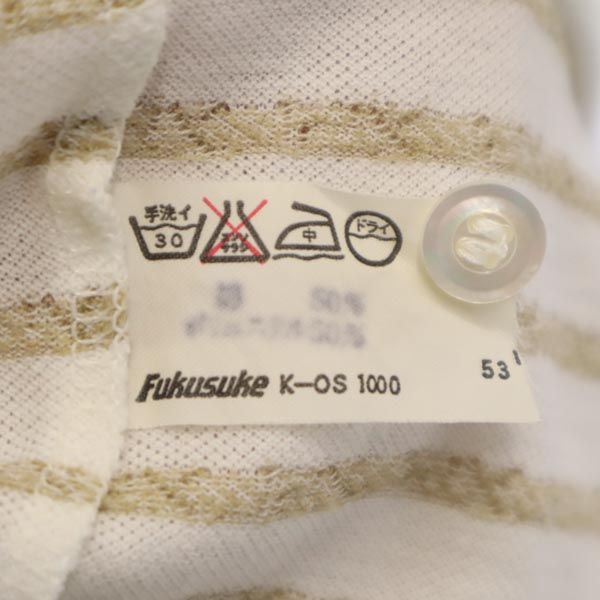 YVES SAINT LAURENT イヴサンローラン 総柄ロゴ 半袖 ポロシャツ L ホワイト系 メンズ