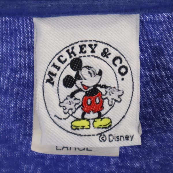mickey & co. ミッキーアンドコー USA製 ミッキーマウス プリント 半袖 Tシャツ L 青 ディズニー メンズ