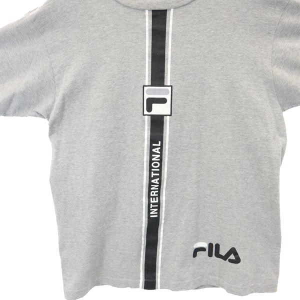 FILA フィラ プリント 半袖 Tシャツ M グレー メンズ