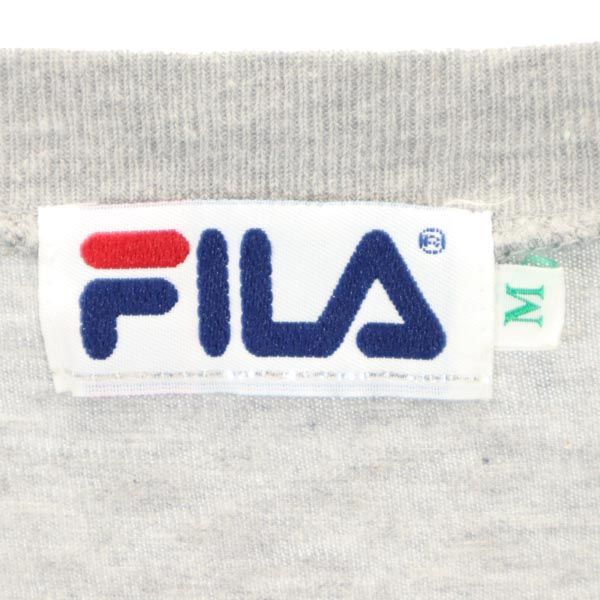 FILA フィラ プリント 半袖 Tシャツ M グレー メンズ