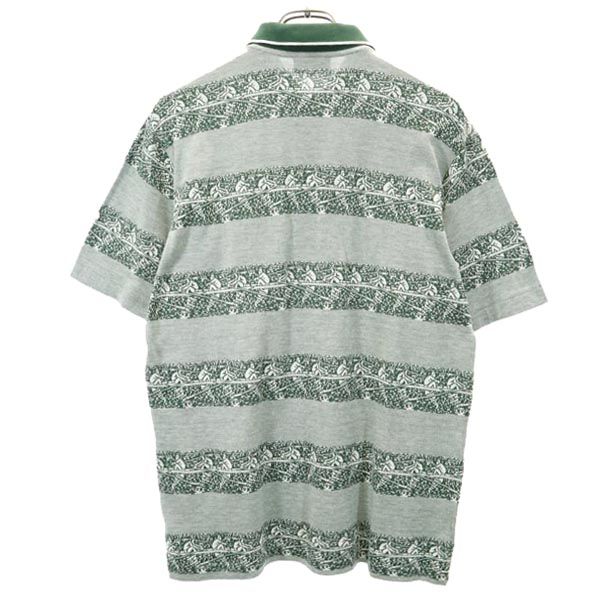ダックス 総柄 ゴルフ 半袖 ポロシャツ M 緑系 DAKS メンズ