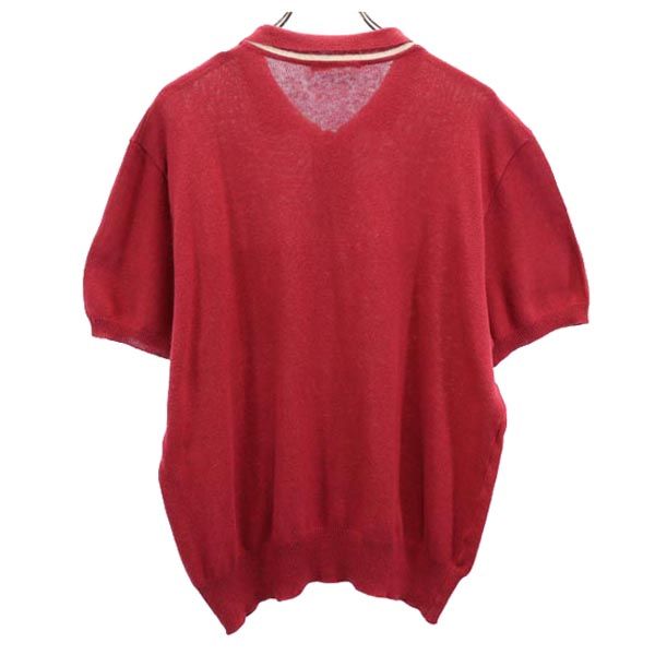 mila schon ミラショーン イタリア製 半袖 ポロシャツ レッド系 ニット 胸ポケット メンズ