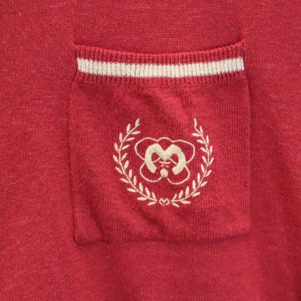 mila schon ミラショーン イタリア製 半袖 ポロシャツ レッド系 ニット 胸ポケット メンズ