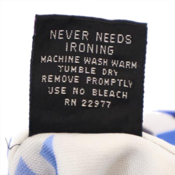 GOEL 70s 80s ヴィンテージ 総柄 半袖 オープンカラーシャツ M 白×水色 メンズ