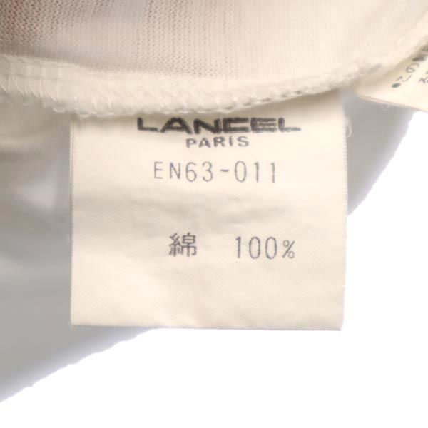 ランセル プリント 半袖 Tシャツ M ホワイト系 LANCEL ロゴ レディース