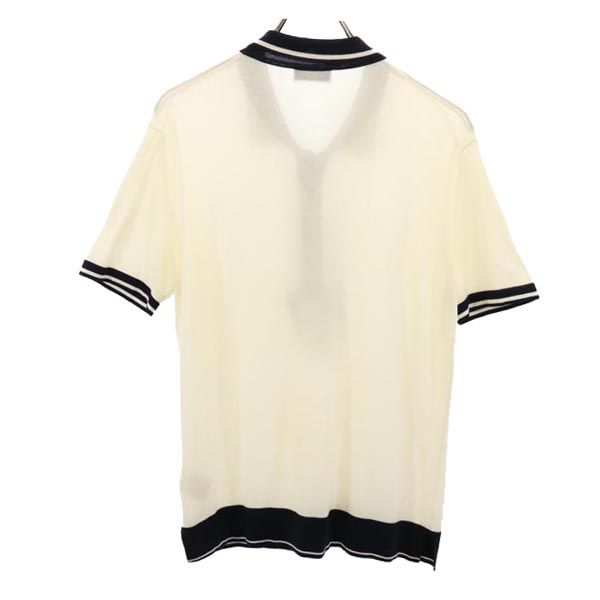 LANVIN ランバン 半袖 襟付き セーター アイボリー×ブラック ニット レディース