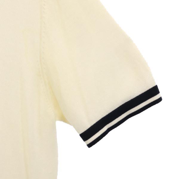 LANVIN ランバン 半袖 襟付き セーター アイボリー×ブラック ニット レディース