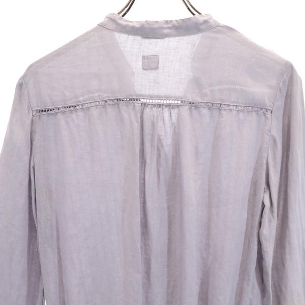 ワンハンドレッドトゥエンティーパーセントリノ イタリア製 リネン 長袖 シャツ 40 紫系 120% lino チュニック レディース