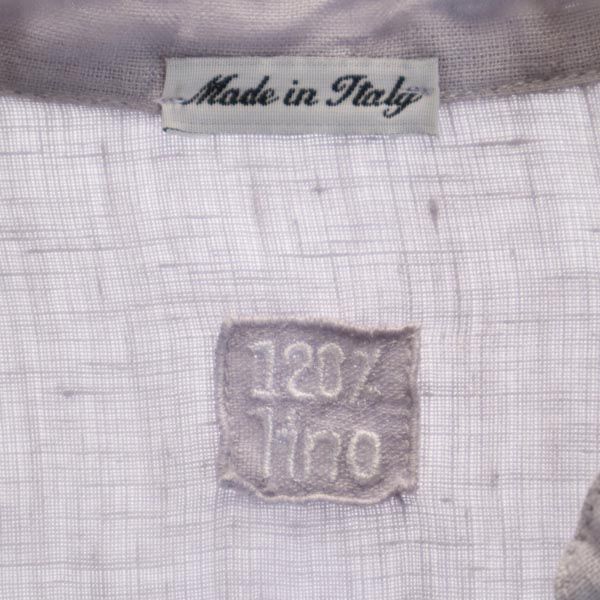 ワンハンドレッドトゥエンティーパーセントリノ イタリア製 リネン 長袖 シャツ 40 紫系 120% lino チュニック レディース