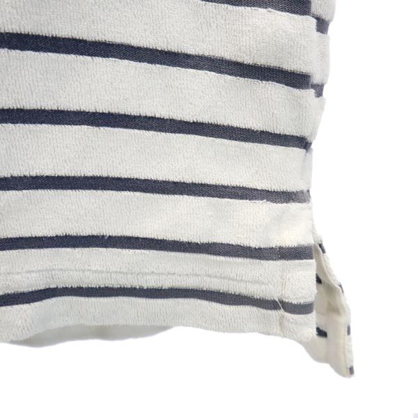 THE NORTH FACE ザノースフェイス AT40803 茶タグ復刻 アウトドア ボーダー柄 半袖 ポロシャツ S 白×紺 パイル生地 メンズ