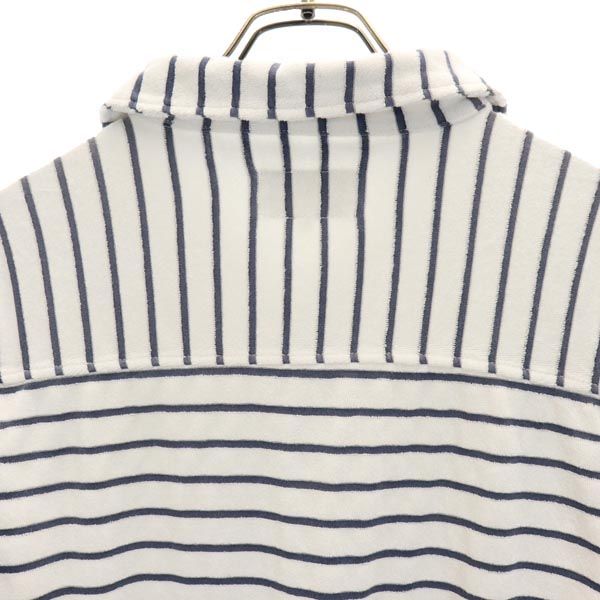 THE NORTH FACE ザノースフェイス AT40803 茶タグ復刻 アウトドア ボーダー柄 半袖 ポロシャツ S 白×紺 パイル生地 メンズ