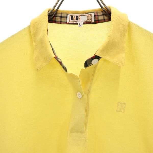 ダックス 半袖 ポロシャツ L イエロー DAKS 鹿の子 メンズ