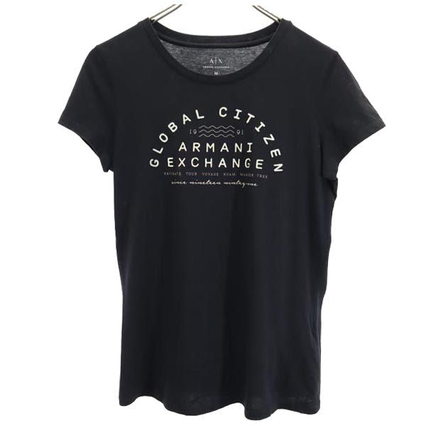 アルマーニエクスチェンジ プリント 半袖 Tシャツ M ブラック系 ARMANI EXCHANGE レディース