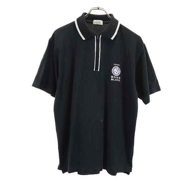 BOSS ボス 半袖 ポロシャツ 黒×白 鹿の子 メンズ