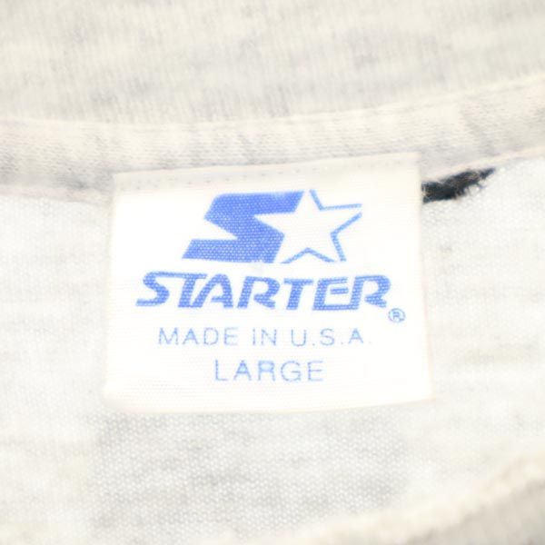 スターター 90s オールド USA製 プリント 半袖 ワシントンレッドスキンズ Tシャツ L グレー系 STARTER メンズ